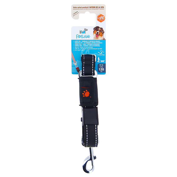 FIDELAMI - laisse 2en1 promenade ceinture - large