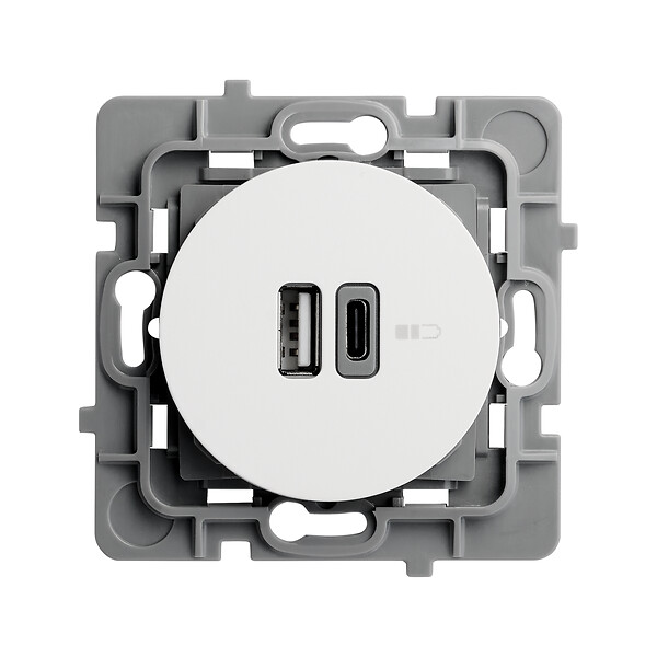DEBFLEX - DEBFLEX - CASUAL EVO MECANISME DOUBLE USB A+C BLANC - large