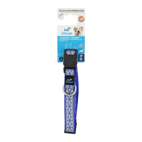 FIDELAMI - collier réfléchissant bleu l - large