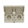 DEBFLEX - DEBFLEX - CYKLONE IP55 Prise 2P+T Double FR H Sable - 730453 - vignette