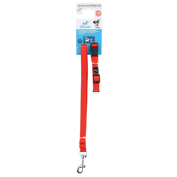 FIDELAMI - kit collier/laisse rouge s - large