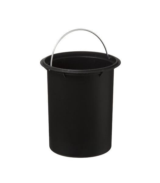 5 FIVE SIMPLY SMART - Poubelle de salle de bain en métal Gris et couvercle en Bambou 3 L - large