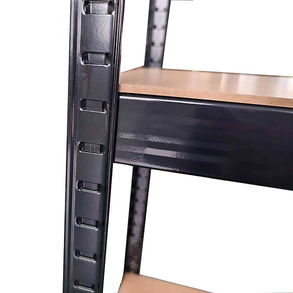 INTEC - Etagère de Rangement Noire 120 x 60cm x H180cm - Rayonnage en métal Haute qualité 5 Plateaux Charges lourdes 1500kg INTEC - large