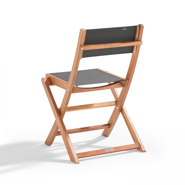 OVIALA - Ensemble table carrée pliante et 2 chaises pliantes noir - Sete - large