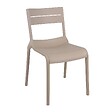 OVIALA - Chaise beige de terrasse en plastique - Paname - vignette