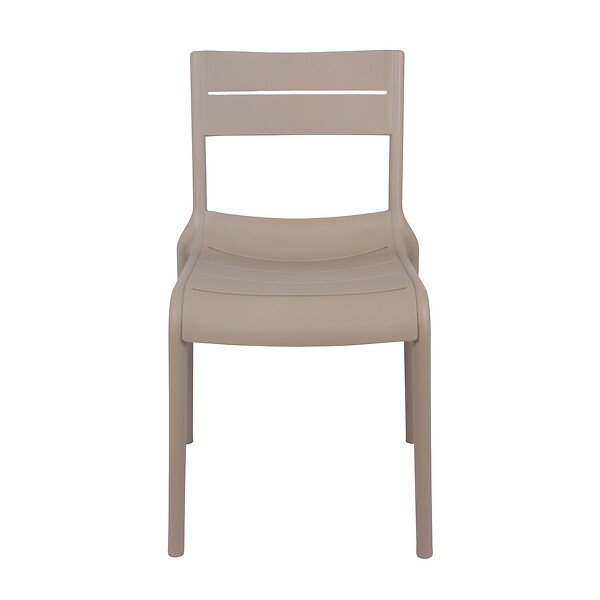 OVIALA - Chaise beige de terrasse en plastique - Paname - large