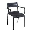 OVIALA - Fauteuil noir de terrasse en plastique - Paname - vignette