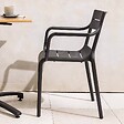 OVIALA - Fauteuil noir de terrasse en plastique - Paname - vignette