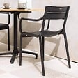 OVIALA - Fauteuil noir de terrasse en plastique - Paname - vignette