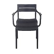 OVIALA - Fauteuil noir de terrasse en plastique - Paname - vignette