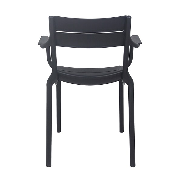 OVIALA - Fauteuil noir de terrasse en plastique - Paname - large