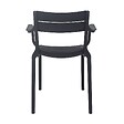 OVIALA - Fauteuil noir de terrasse en plastique - Paname - vignette