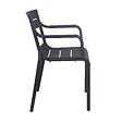 OVIALA - Fauteuil noir de terrasse en plastique - Paname - vignette