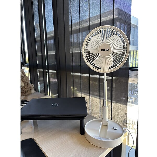 JOCCA - Ventilateur à Batterie Sans fil Silencieux USB BLANC Pliable & Pied Télescopique Télécommande Autonomie 24h Jocca - large