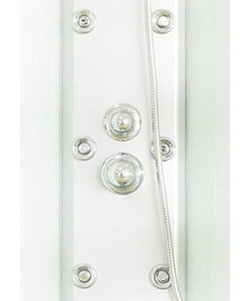 ONDEE - Cabine de douche hydromassante AMELIA - Porte Coulissante - Blanc - 1/4 C - 90cm - large