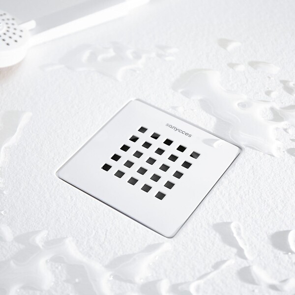 SANYCCES - Receveur de douche STRATO extra plat Blanc - 160 x 90 cm - Résistant et Facile à installer - Salle de bain, Douche - large