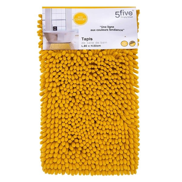 5 FIVE SIMPLY SMART - Tapis de Salle de bain Ocre chenille maxi confort 50 x 80 cm - large