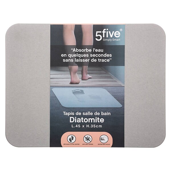 5 FIVE SIMPLY SMART - Tapis de salle de bain en Diatomite 45 x 35 cm - large
