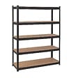 INTEC - Etagère de Rangement Noire 120 x 60cm x H180cm - Rayonnage en métal Haute qualité 5 Plateaux Charges lourdes 1500kg INTEC - vignette