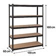 INTEC - Etagère de Rangement Noire 120 x 60cm x H180cm - Rayonnage en métal Haute qualité 5 Plateaux Charges lourdes 1500kg INTEC - vignette