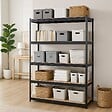 INTEC - Etagère de Rangement Noire 120 x 60cm x H180cm - Rayonnage en métal Haute qualité 5 Plateaux Charges lourdes 1500kg INTEC - vignette