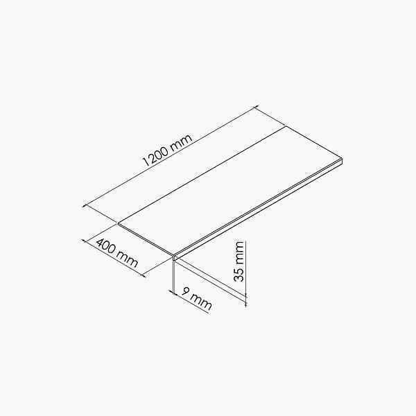 TECNOPROFILS - Appui de fenêtre PVC l. 40 cm x ép. 9 mm - Blanc - 120 cm - large