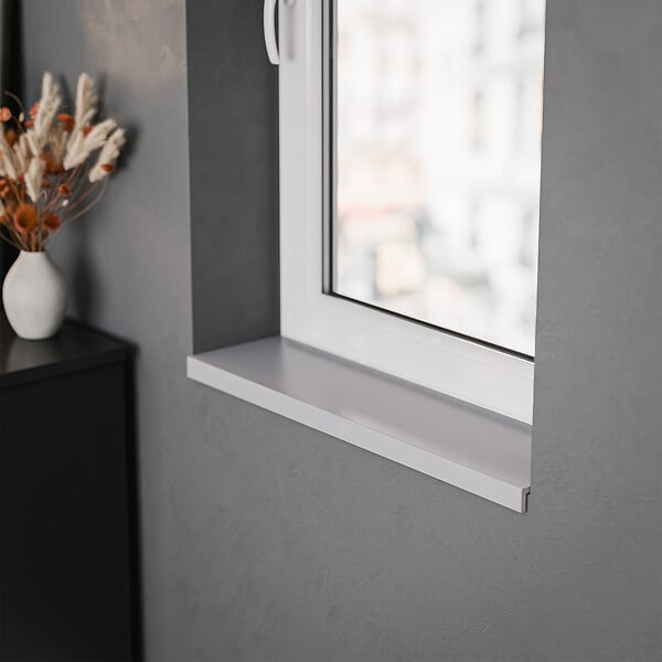 TECNOPROFILS - Appui de fenêtre PVC l. 20 cm x ép. 9 mm - Gris - 120 cm - large
