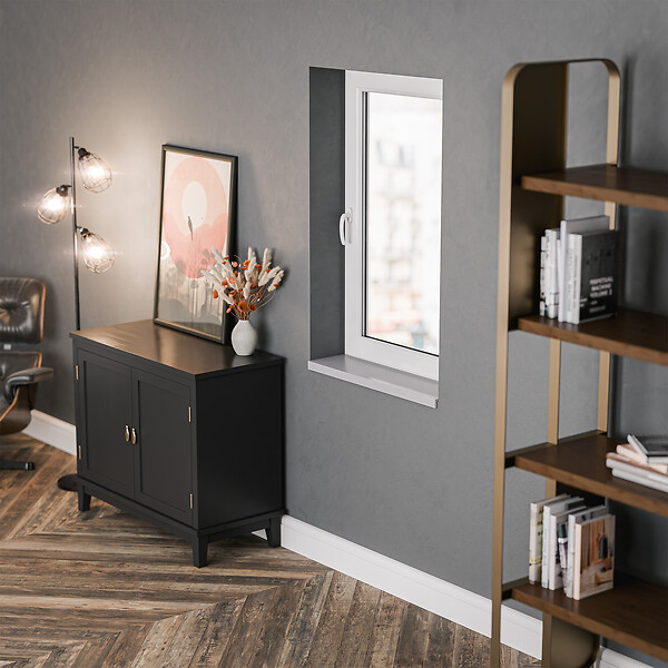TECNOPROFILS - Appui de fenêtre PVC l. 20 cm x ép. 9 mm - Gris - 120 cm - large