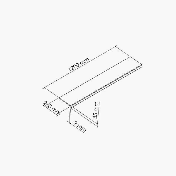TECNOPROFILS - Appui de fenêtre PVC l. 20 cm x ép. 9 mm - Gris - 120 cm - large