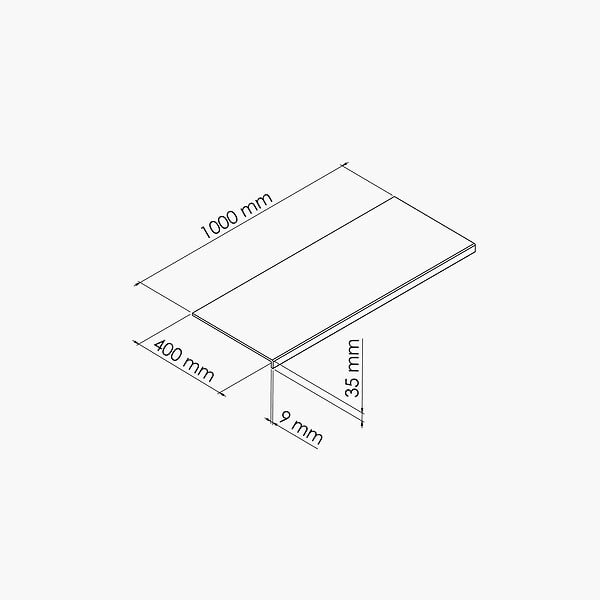 TECNOPROFILS - Appui de fenêtre PVC l. 40 cm x ép. 9 mm - Sable - 100 cm - large
