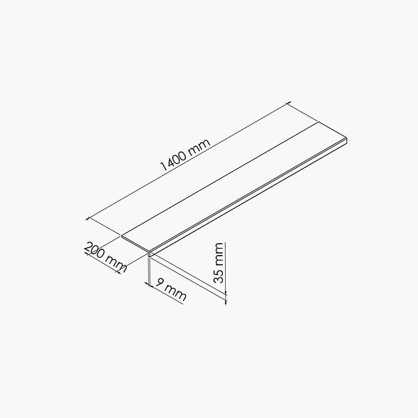 TECNOPROFILS - Appui de fenêtre PVC l. 20 cm x ép. 9 mm - Blanc - 140 cm - large