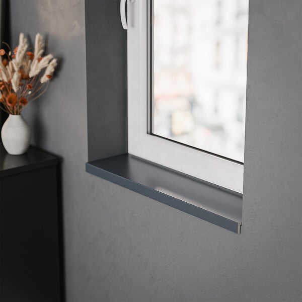 TECNOPROFILS - Appui de fenêtre PVC l. 20 cm x ép. 9 mm - Anthracite - 160 cm - large