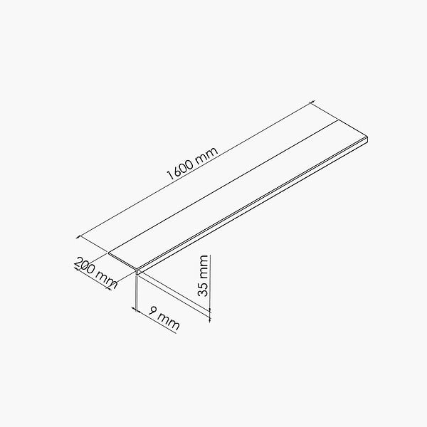 TECNOPROFILS - Appui de fenêtre PVC l. 20 cm x ép. 9 mm - Anthracite - 160 cm - large