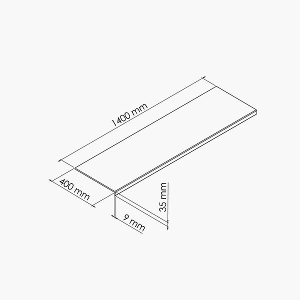 TECNOPROFILS - Appui de fenêtre PVC l. 40 cm x ép. 9 mm - Anthracite - 140 cm - large