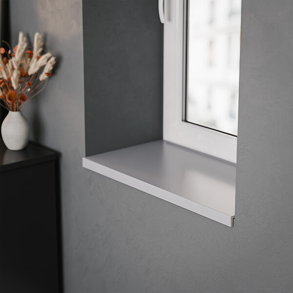 TECNOPROFILS - Appui de fenêtre PVC l. 40 cm x ép. 9 mm - Gris - 140 cm - large