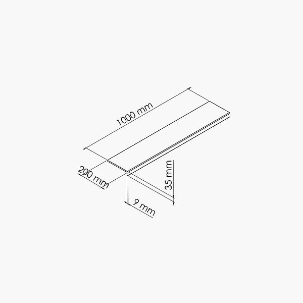 TECNOPROFILS - Appui de fenêtre PVC l. 20 cm x ép. 9 mm - Blanc - 100 cm - large