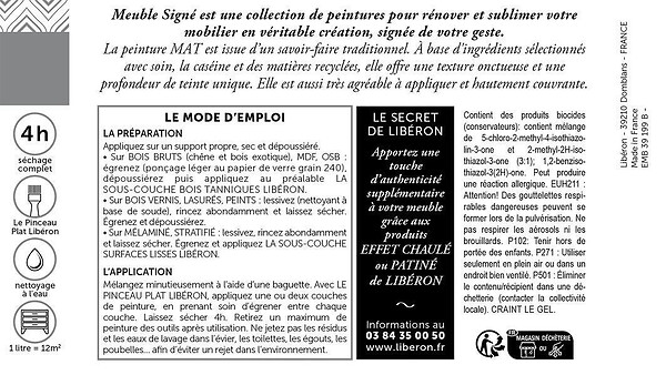 LIBERON - Meuble signé, Peinture caséine Mat à base de caséine Rouge Pouzzolane 75 ml - large