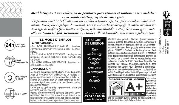 LIBERON - Meuble signé, Peinture Brillant Grège brut 0,5L - large