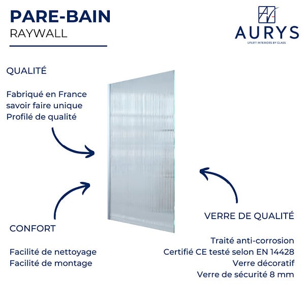 AURYS - Pare bain gauche AURYS Raywall chromée - large