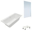 VILLEROY ET BOCH - Baignoire droite Architectura avec pieds 170 x 75 cm Blanc + Pare bain droite AURYS Mist 1 chromé - vignette