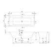 VILLEROY ET BOCH - Baignoire droite Architectura avec pieds 170 x 75 cm Blanc + Pare bain droite AURYS Mist 1 chromé - vignette