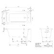 VILLEROY ET BOCH - Baignoire droite Architectura acrylique 140 x 70 cm  + Pare bain droite AURYS Mist 1 chromé - vignette