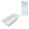 VILLEROY ET BOCH - Baignoire droite Architectura 180 x 80 cm Blanc + Pare bain droite AURYS Mist 1 chromé - vignette
