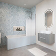 VILLEROY ET BOCH - Baignoire droite Architectura 180 x 80 cm Blanc + Pare bain droite AURYS Mist 1 chromé - vignette