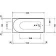 DURAVIT - Baignoire droite D-Neo 160 x70 cm + Pare Bain gauche AURYS Mist 1 chromé - vignette
