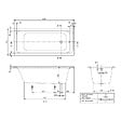 VILLEROY ET BOCH - Baignoire droite Architectura acrylique 170 x 75 cm  + Pare bain gauche AURYS Raywall chromé - vignette