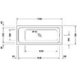 DURAVIT - Baignoire droite D-Code 170 x70 cm  + Pare bain droit AURYS Mist 1 chromé - vignette