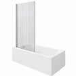 DURAVIT - Baignoire droite D-Code bonde au cente 180 x 80 cm + Pare bain AURYS Raywall chromé version gauche - vignette