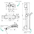HANSGROHE - Pack mitigeur douche thermostatique Ecostat Comfort + Barre Unica S Puro + flexible + Pommeau Vernis Blend Vario chromé - vignette