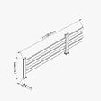 MON MARCHE DECO - Kit Clôture SLIM PVC Blanc H. 72 cm x L. 11.10 m - 3 Lisses - vignette
